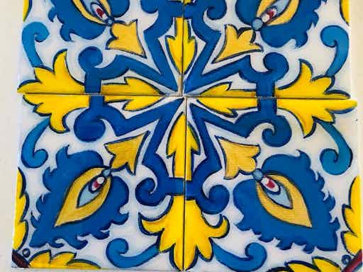 DIY Portuguese Inspired Azulejo Wooden Coasters